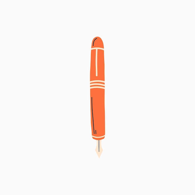 Orange füllfederhalter helle nette briefpapier-illustration