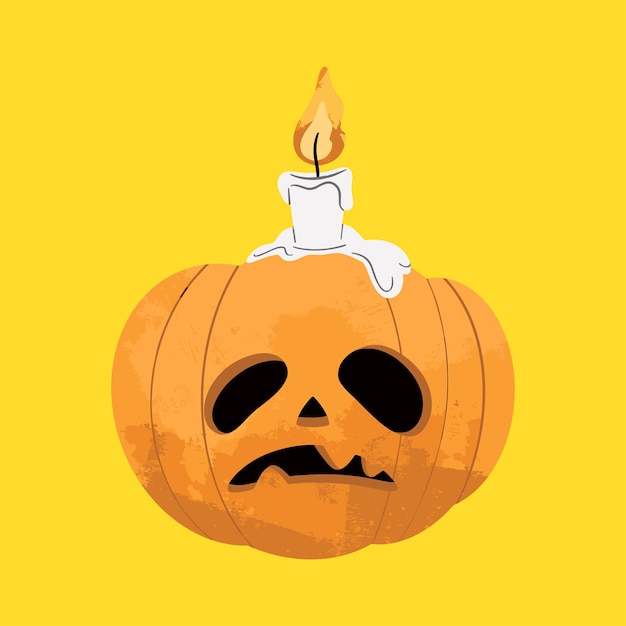 Orange gruselige halloween-kürbis-illustration