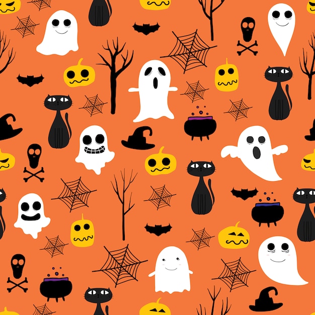 Orange Halloween nahtlose Muster