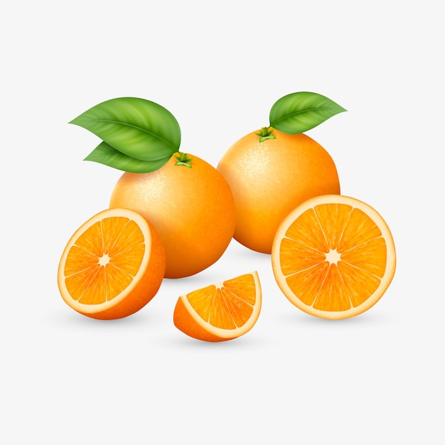 Orange isoliert auf weißem Hintergrund