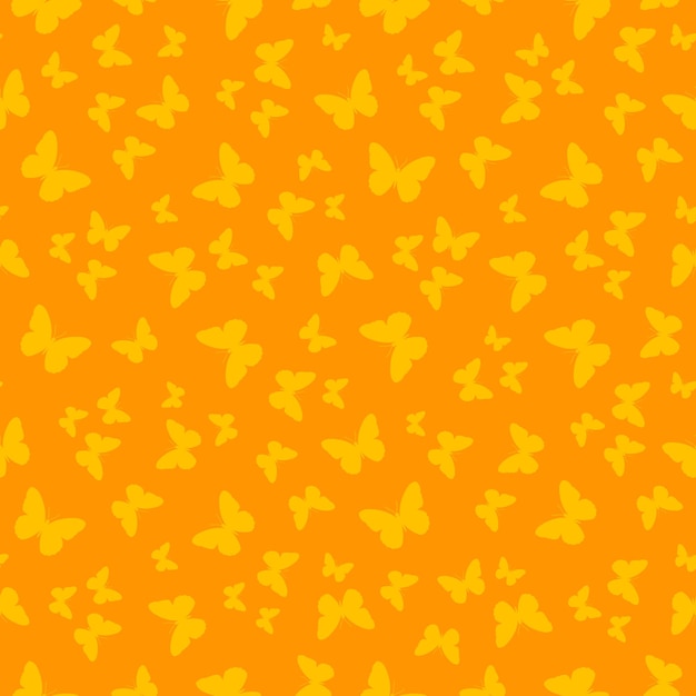 Orange nahtloses muster mit gelbem schmetterling