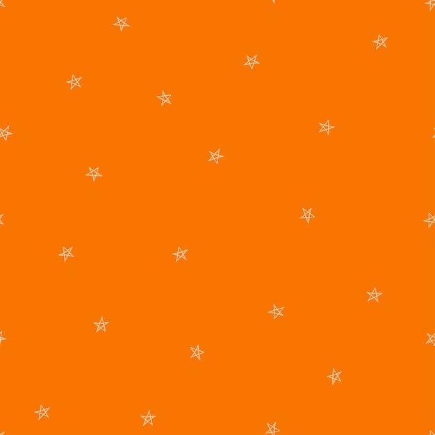 Orange nahtloses muster mit weißen sternen.