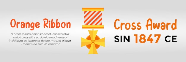 Orange ribbon cross award