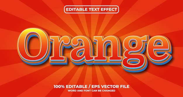 Vektor orange text-effektstil