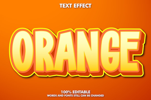 Orange texteffekt, comic-cartoon-textstil