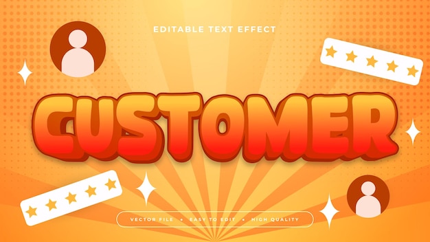 Orange-Weiß-Rot-Customer 3D-bearbeitbare Text-Effekt-Schriftart