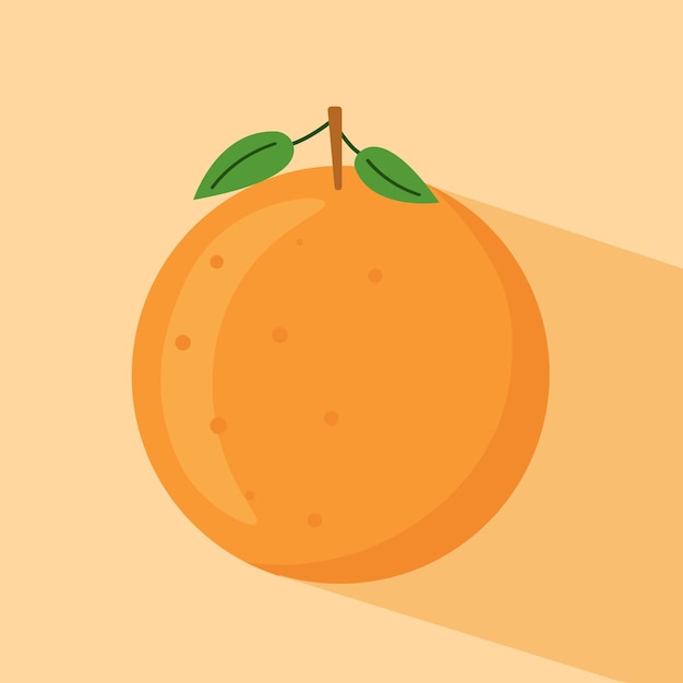 Orangefarbene flache illustration auf buntem hintergrund mit natürlichem flachem farbton saft und veganes cocktailkonzept