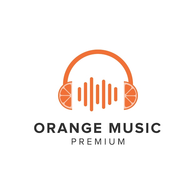 Vektor orangefarbene musik-logo-vektor-icon-illustration