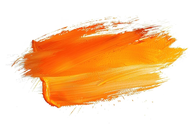Orangefarbene Pinselstriche, die auf weißem Hintergrund isoliert sind, orangefarbene weiße Hintergrundar 32 J