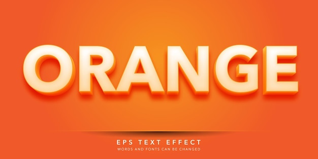 Orangefarbener, bearbeitbarer 3D-Texteffekt