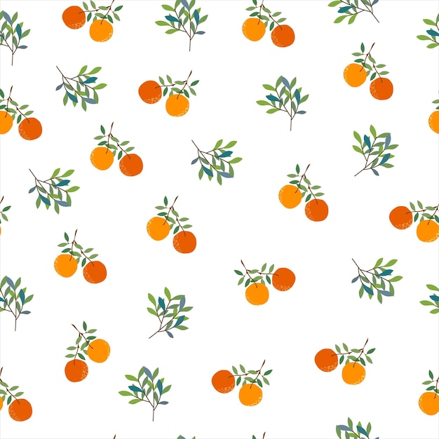 Orangefarbener, nahtloser musterhintergrund. obst-hintergrund