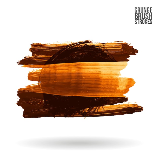 Orangefarbener Pinselstrich und Textur. Abstraktes handgemaltes Element des Schmutzvektors.