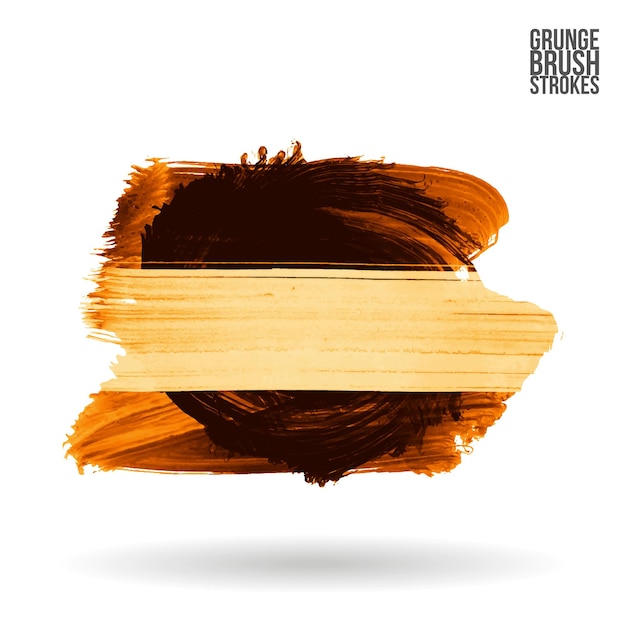 Orangefarbener Pinselstrich und Textur. Abstraktes handgemaltes Element des Schmutzvektors.