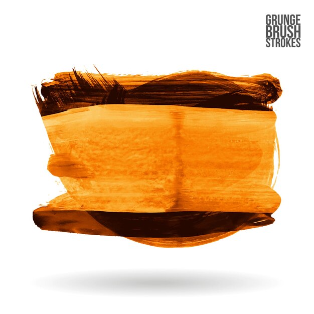 Orangefarbener Pinselstrich und Textur. Abstraktes handgemaltes Element des Schmutzvektors.
