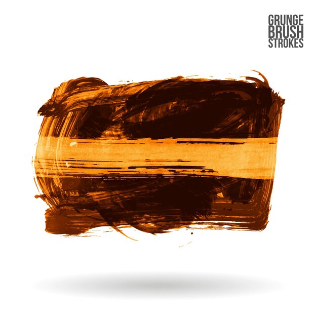 Orangefarbener Pinselstrich und Textur. Abstraktes handgemaltes Element des Schmutzvektors.