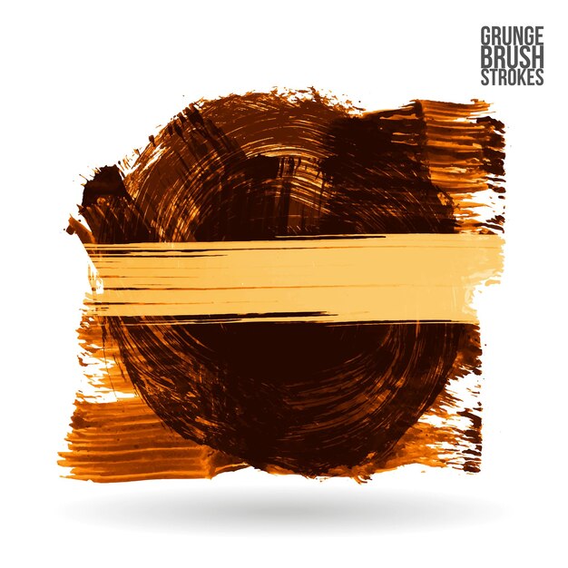 Orangefarbener Pinselstrich und Textur. Abstraktes handgemaltes Element des Schmutzvektors.