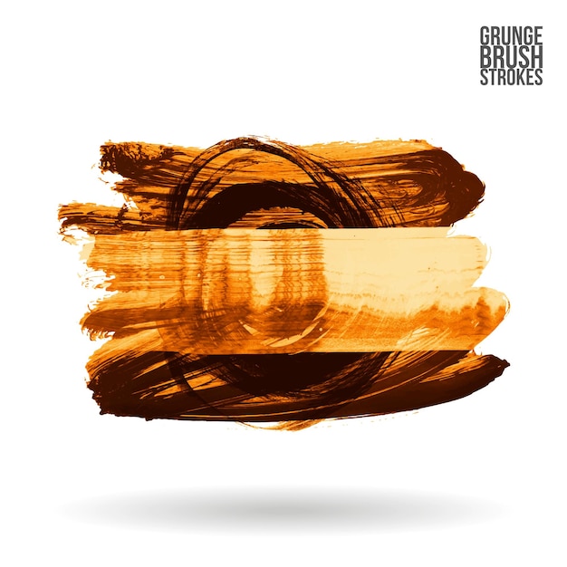 Orangefarbener Pinselstrich und Textur. Abstraktes handgemaltes Element des Schmutzvektors.