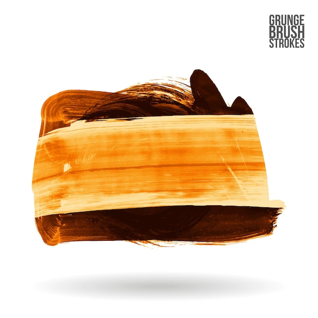 Orangefarbener Pinselstrich und Textur. Abstraktes handgemaltes Element des Schmutzvektors.