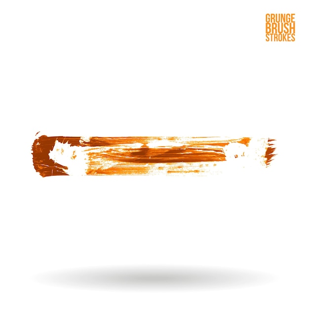 Orangefarbener Pinselstrich und Textur Grunge Vektor abstraktes handgemaltes Element