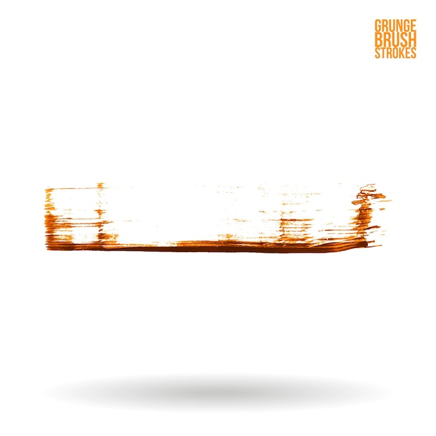 Orangefarbener Pinselstrich und Textur Grunge Vektor abstraktes handgemaltes Element