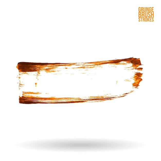 Orangefarbener Pinselstrich und Textur Grunge Vektor abstraktes handgemaltes Element
