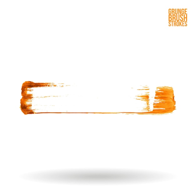 Orangefarbener Pinselstrich und Textur Grunge Vektor abstraktes handgemaltes Element