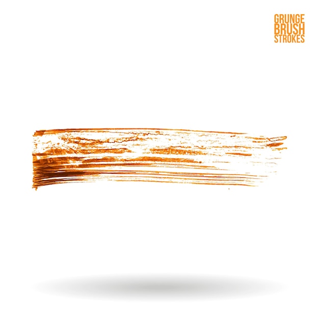Orangefarbener Pinselstrich und Textur Grunge Vektor abstraktes handgemaltes Element