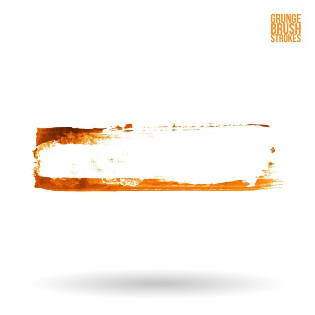 Orangefarbener Pinselstrich und Textur Grunge Vektor abstraktes handgemaltes Element