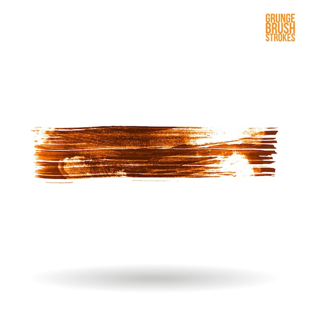 Orangefarbener Pinselstrich und Textur Grunge Vektor abstraktes handgemaltes Element