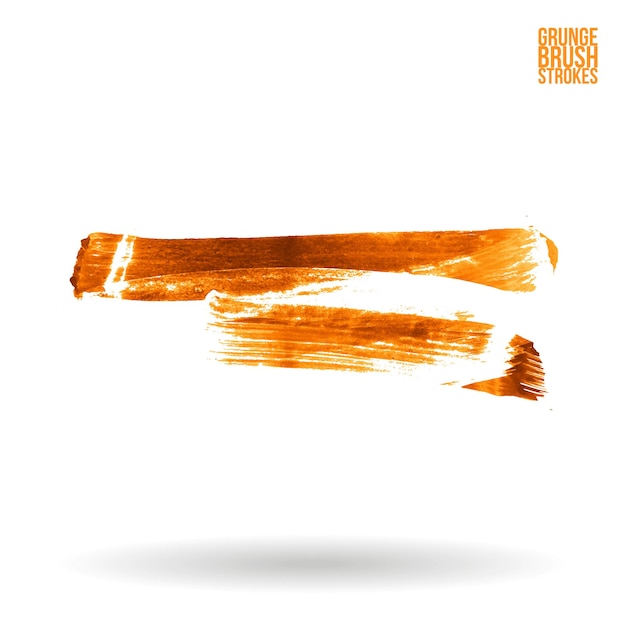 Orangefarbener Pinselstrich und Textur Grunge Vektor abstraktes handgemaltes Element