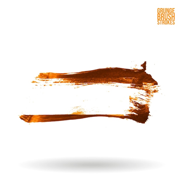 Orangefarbener Pinselstrich und Textur Grunge Vektor abstraktes handgemaltes Element