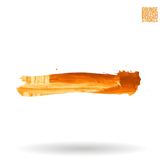 Orangefarbener Pinselstrich und Textur Grunge Vektor abstraktes handgemaltes Element