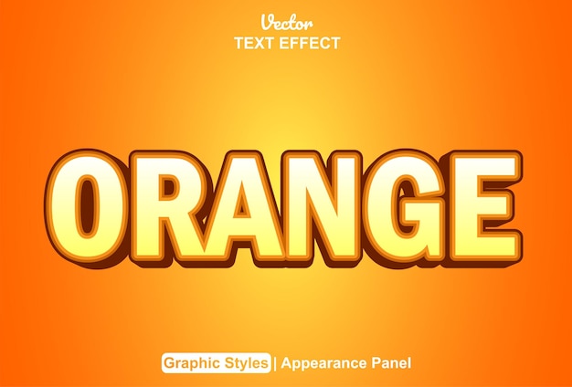 Orangefarbener texteffekt mit grafikstil und bearbeitbar