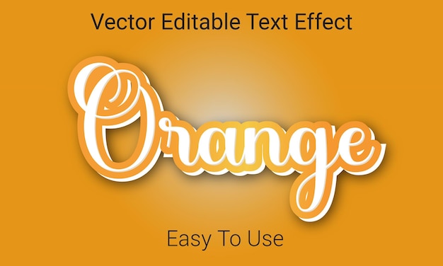 Orangefarbener vektor editierbarer texteffekt