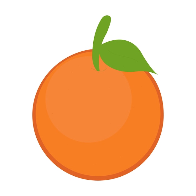 Orangefarbener Vektor mit Blatt isoliert auf weißem Hintergrund.