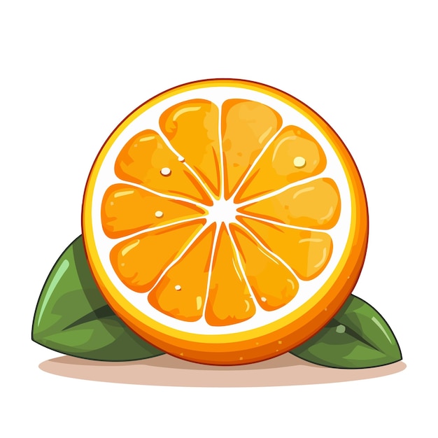 Orangefarbenes symbol. orangefarbenes bild isoliert. geschnittene orange in flachem design. vektorillustration