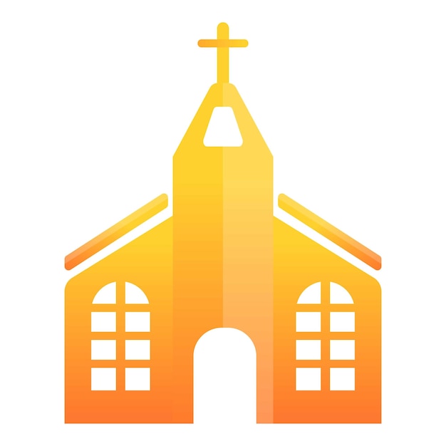 Vektor orangen kirchensymbol karikatur von orangefarbenem kirchenvektor-symbol für webdesign, isoliert auf weißem hintergrund