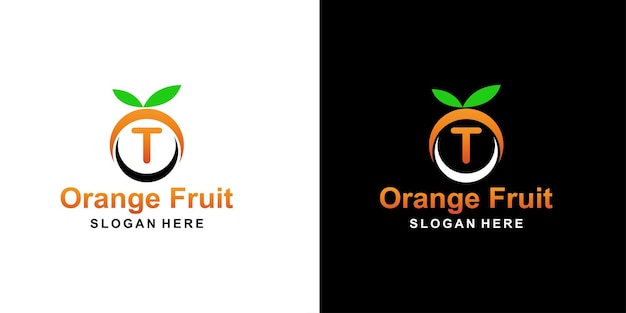 Orangenfruchtlogobuchstabe t