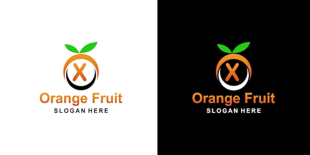 Orangenfruchtlogobuchstabe x