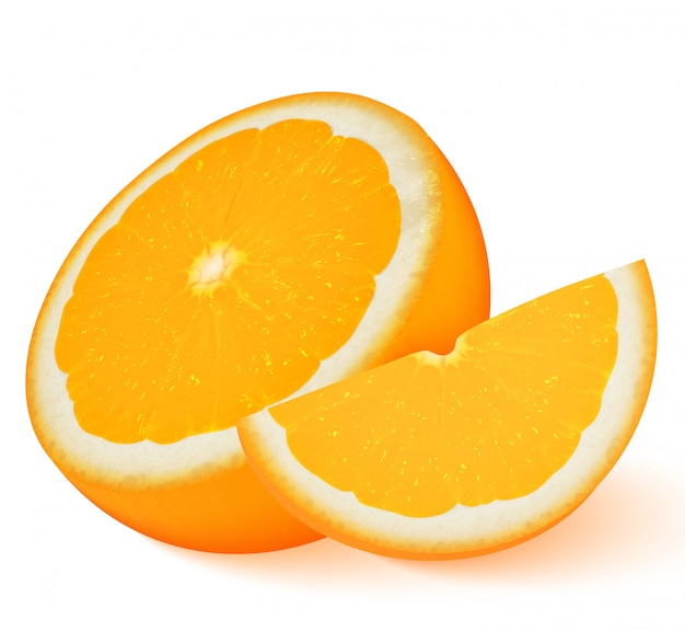 Orangenfrüchte, isoliert auf Weiß