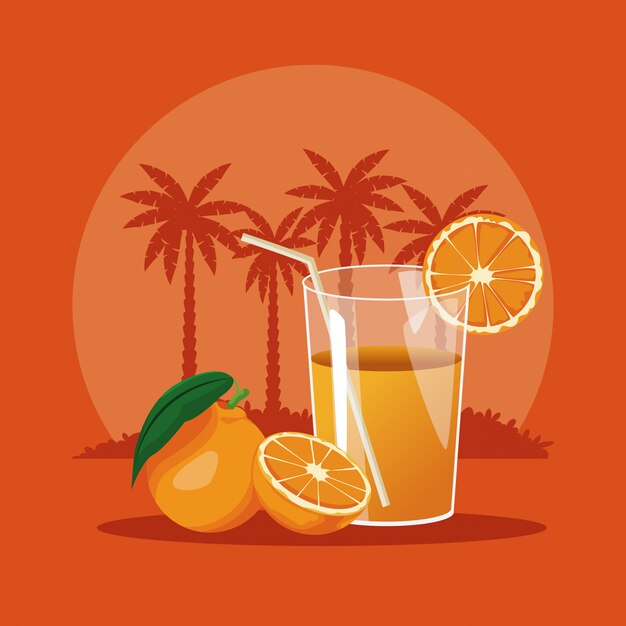 Orangensaft-glasschale des sommers