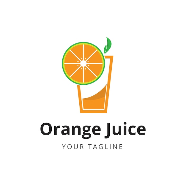 Orangensaft-Logo, Saft-Vektor-Illustration