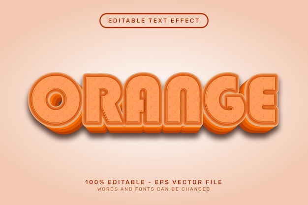 Oranger 3d-texteffekt und bearbeitbarer texteffekt