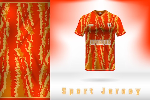 Vektor orangerotes sportuniform-trikot-template-design