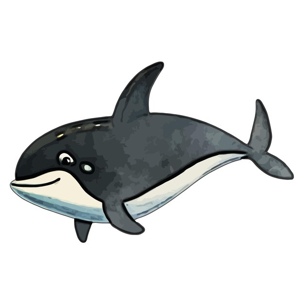 Vektor orca-aquarell-vektorillustration