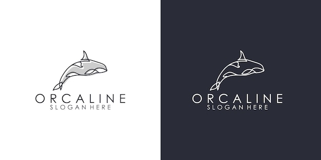 Orca line logo design-vorlagen