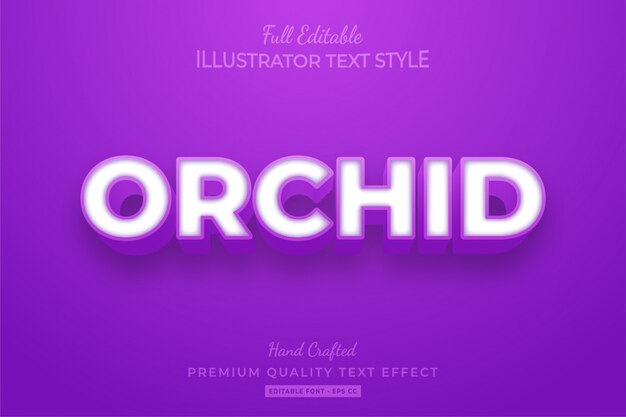 Orchidee lila editable text style effect premium