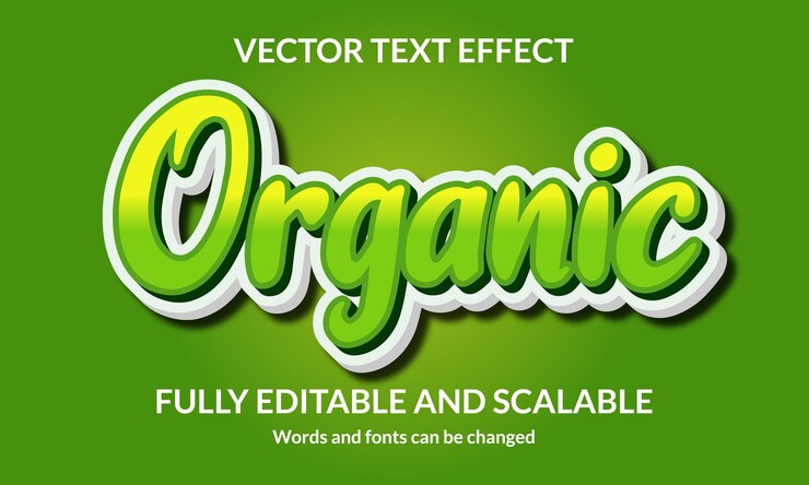 Vektor organisch bearbeitbarer 3d-textstileffekt
