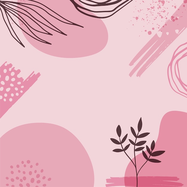 Organische rosa braune tan nackte florale abstrakte formen hintergrund mit handgezeichneter textur, pinsel, urlaub und minimalistischem stil. abstrakter minimaler handgezeichneter hintergrund.