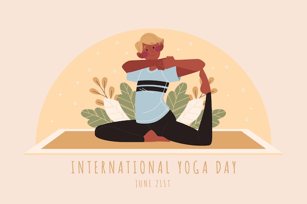 Organischer flacher internationaler tag der yogaillustration